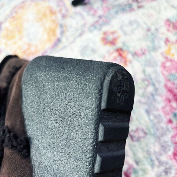 Moncler Shearling Suede Wedge Boots - Picture 6 of 9